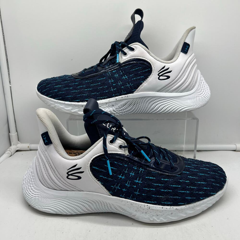 Under Armour Shoes Mens 11 Curry Flow 9 Team White Midnight Navy 3025631-101